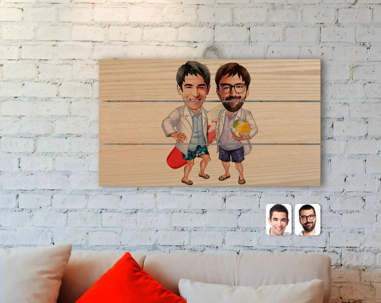 

Personalized Men 'S Kankalar Caricature Of Authentic Wooden Pallet Tablo-2