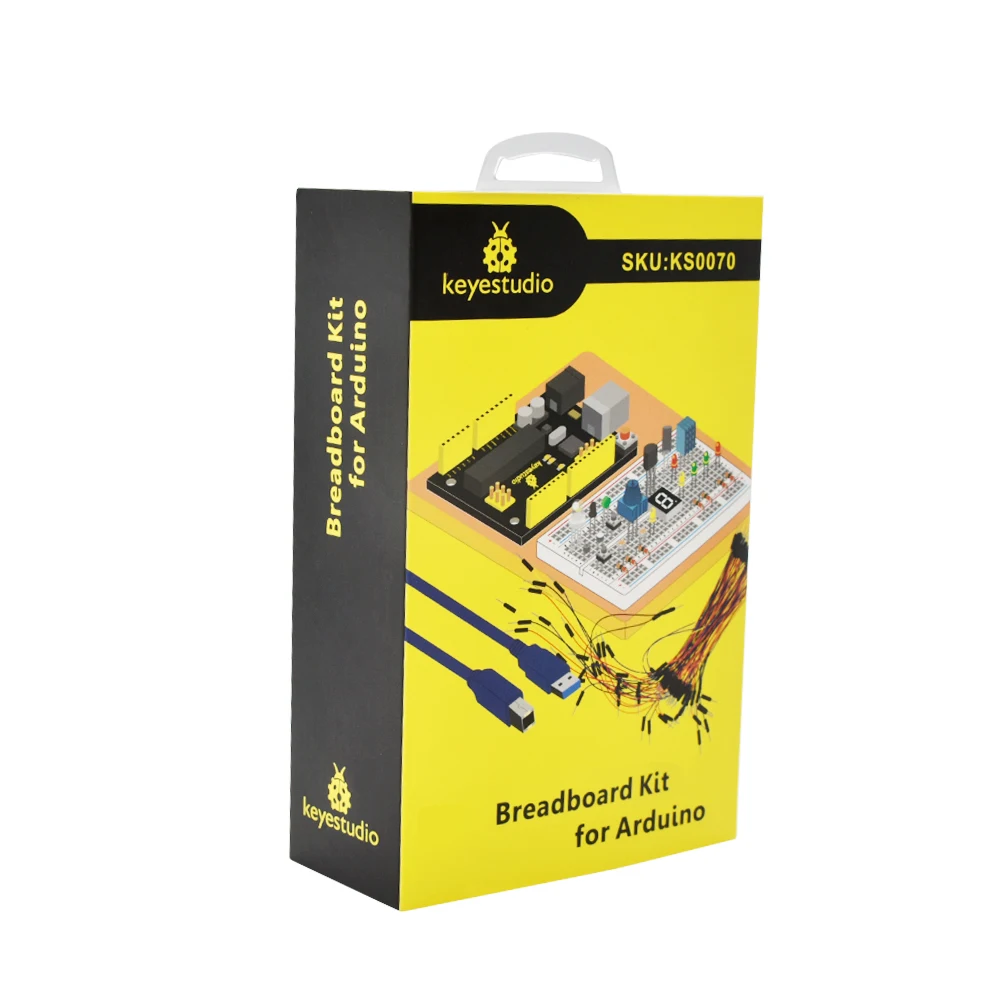 

Keyestudio DIY Electronics Basic Starter Kit Breadboard Kit,Jumper wires,Resistors,Buzzer for Arduino UNO R3 W/GIFT box