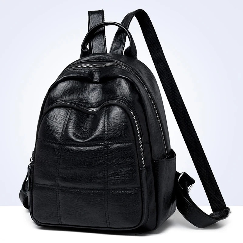 

Casual Travel Women Backpack Grid Designer Leather Backpacks Women Korean Fashion Summer Shopping Bags Mommy Bag Free Shipping