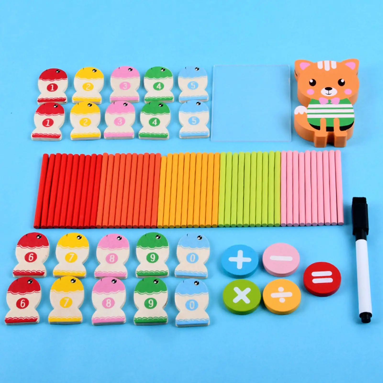 

Wooden Math Counting Stick Set Digital Matching Board Toys Early Childhood Education Toy Brain Game Montessori Toys for Children