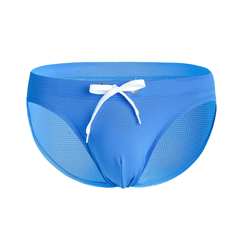 

New Men's Surf Beach Sexy Low Waist Tether Mesh Breathable Elastic Bikini Swimwear Sexy Swim Trunks Men's Briefs Triangle Bikini