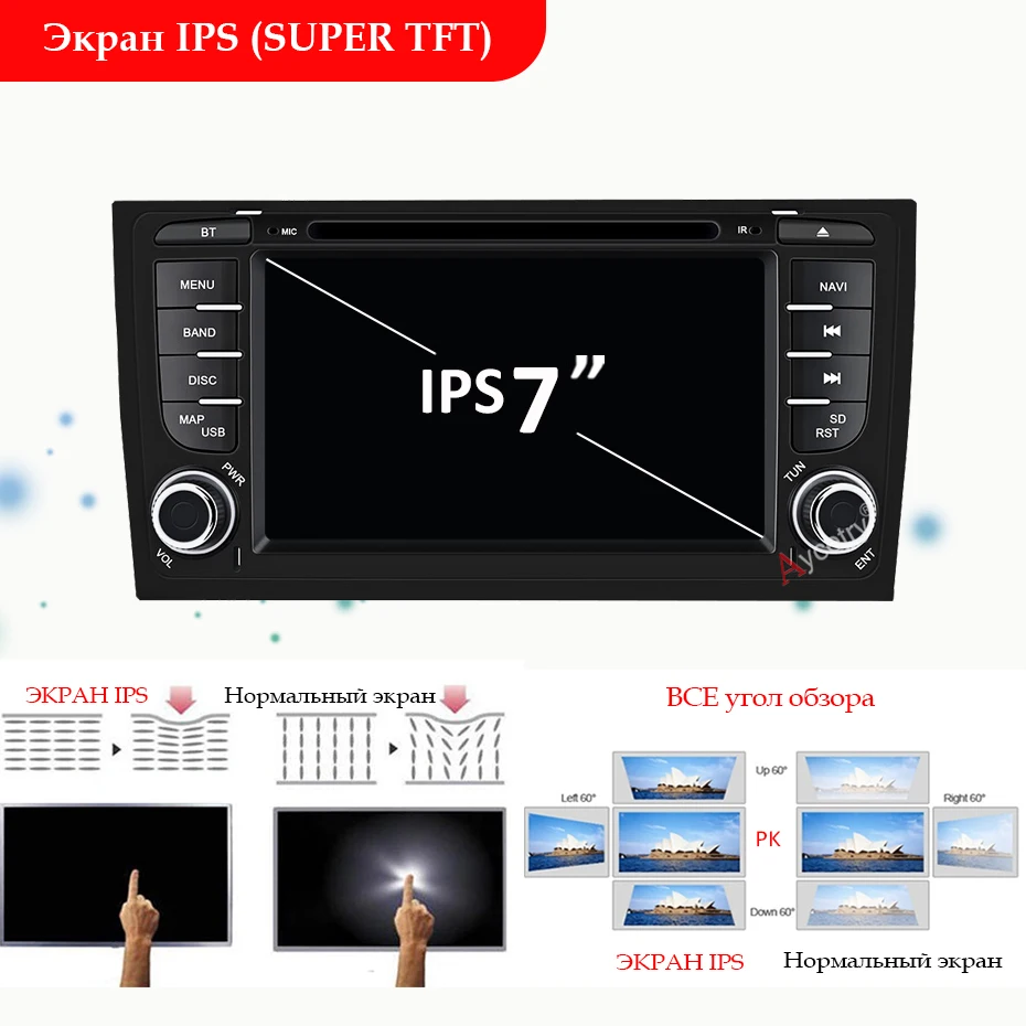 DSP ips 8 ядерный 4G 64G 2 Din android 9,0 Автомобильный мультимедийный dvd-плеер gps Навигация Аудио для Audi A6 S6 RS6 Автомагнитола стерео obd2