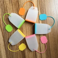 1pcs hot selling bag style silicone tea strainer herbal spice infuser filter diffuser kitchen coffee tea tools random color