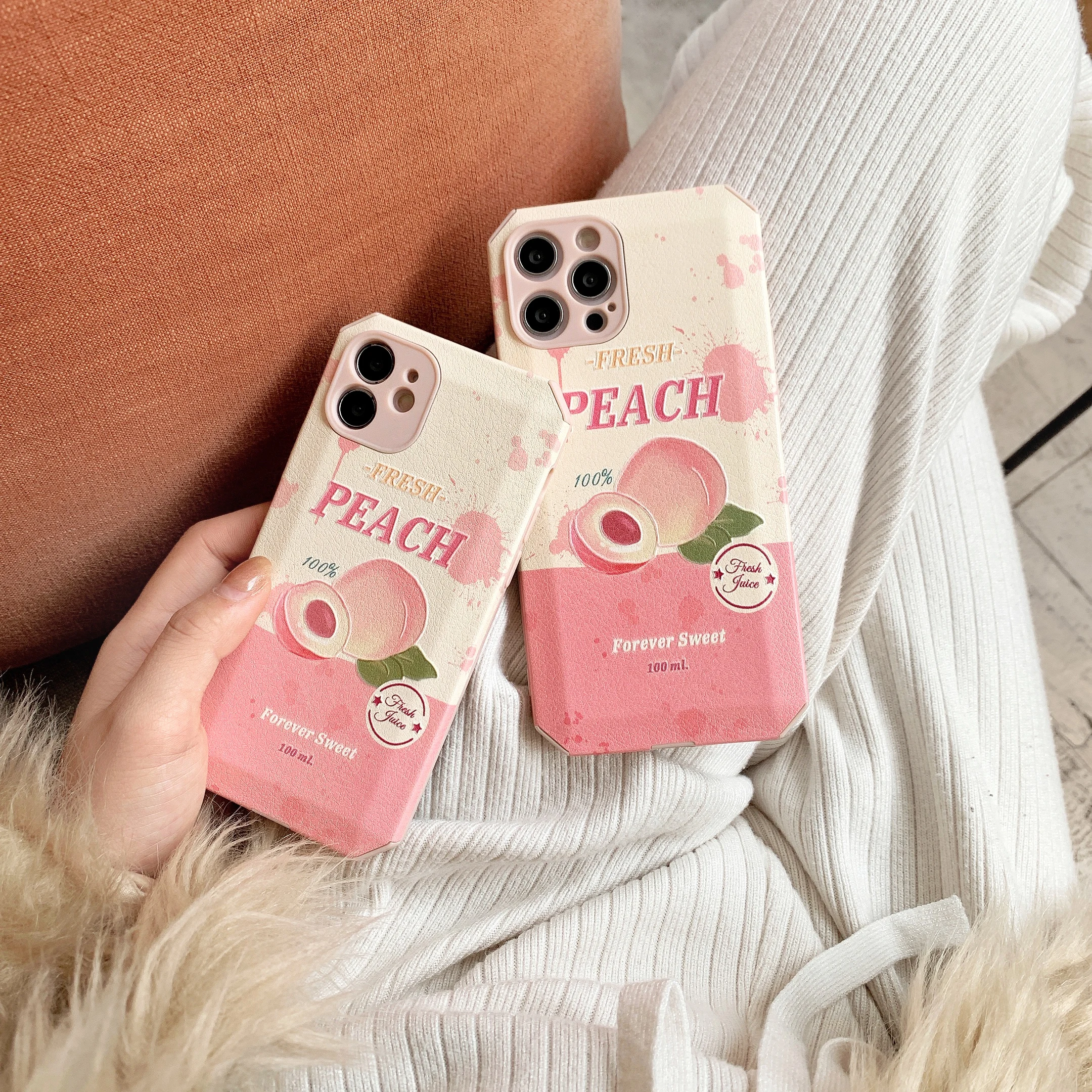 

Jelly paste-100% peach for iPhone 12 Pro mobile phone case 11 7 8 plus x xs max xr mini protective case