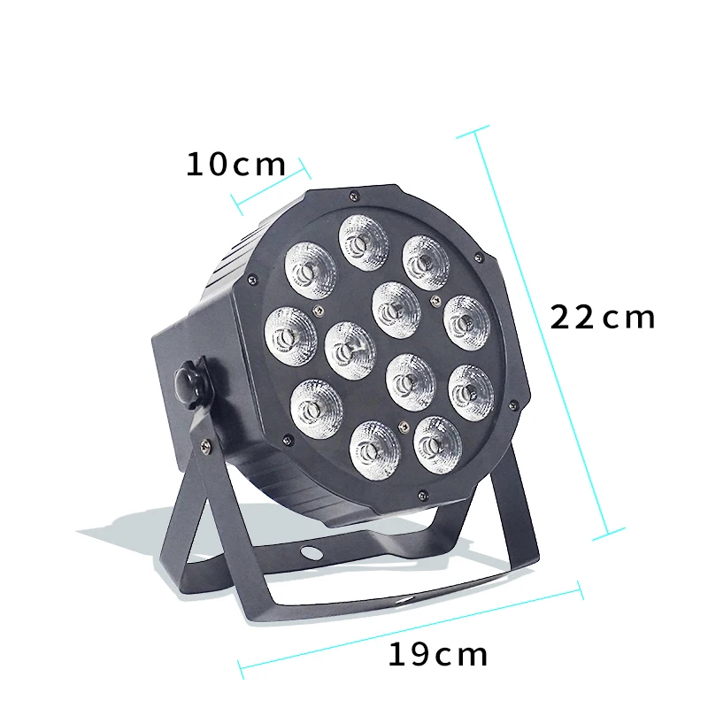 12 шт./лот плоский Par Led 12x12 Вт RGBWA УФ 6in1 Светильник может 64 Светодиодный точечный