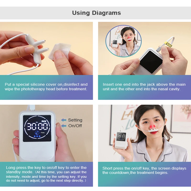 Домашнее лазерное терапевтическое устройство для ринита мягкое 650нм