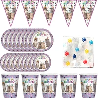 cute cat disposable tableware paper plates cups napkins flags birthday party baby shower cats theme pet party decor supplies