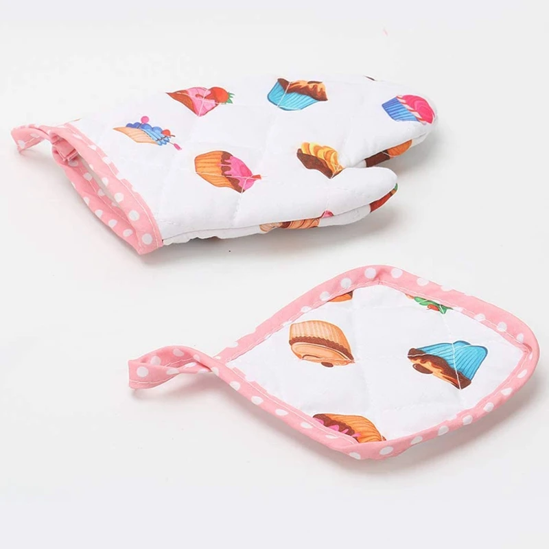 4Pcs Kids Cooking and Baking Set Includes Apron for Little Girls Chef Hat Toddler Dress Up | Дом и сад
