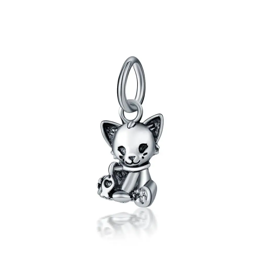 A1797 Серебристые цвета happy bull dog бусины кошка подвеска талисманы Fit Pandora Браслеты и браслеты для женщин новые модные украшения DIY berloques - Цвет: A1797