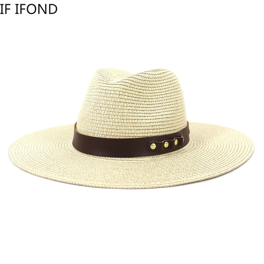 

Classic Big Wide Brim 10cm Straw Hat Women Summer Kentucky Derby Sun Hat Casual Outdoor Beach UV Protection Hat