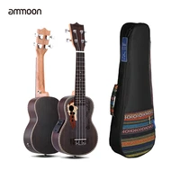 ammoon spruce ukelele 21 ukulele acoustic ukelele with ukulele bag 15 fret 4 strings musical instrument with built in eq pickup
