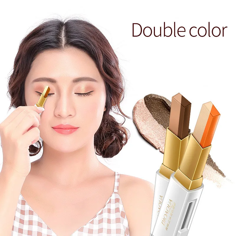 Двухцветные тени для век стерео градиентные мерцающие кремовая ручка палитра