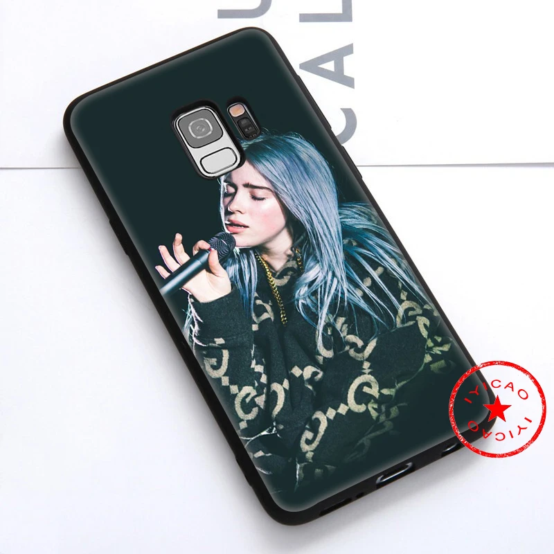 Мягкий чехол для девочек IYICAO Billie Eilish samsung Galaxy S10e S10 S9 S8 Note 8 9 10 Plus S6 S7 Edge TPU |