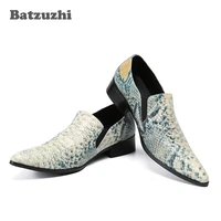 batzuzhi italian fashion mens dress shoes pointed toe leather mens business dress shoes formal male wedding shoes us6 us12