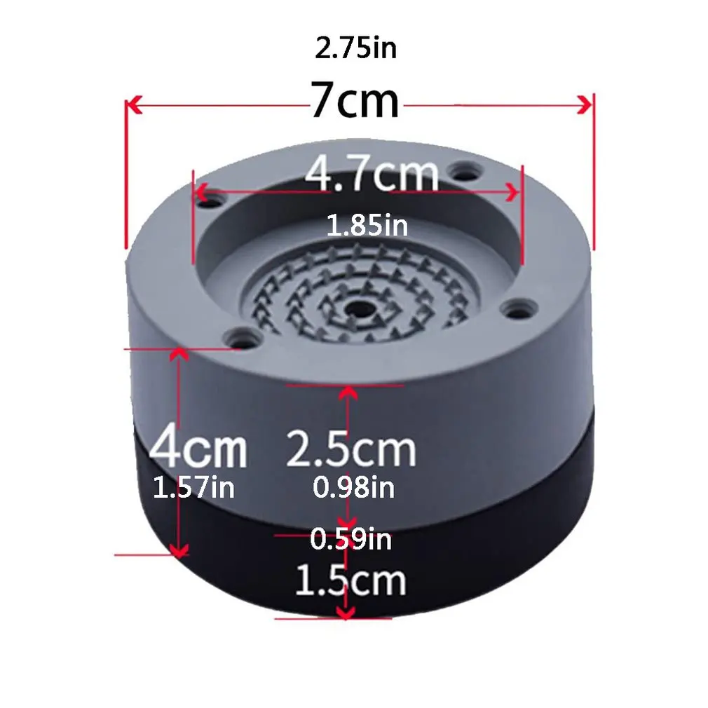

4pcs Washing Machine Anti-slip Shock-absorbing Rubber Pad Universal Refrigerator Furniture Heightened Base