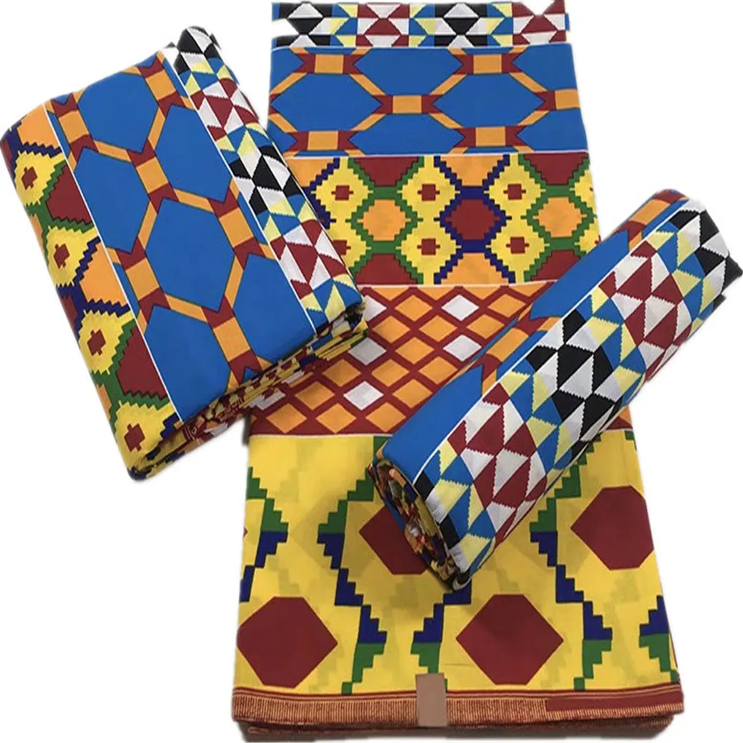 

African Real Wax Prints 100% Cotton High Quality Guaranteed Veritable Ankara Batik Fabric 6 Yards Ghana Style For Dresses C-2