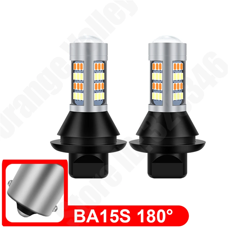 2 шт. 7440 ba15s BAU15S 1156 p21w T20 W21W WY21W Canbus светильник поворотник двойной режим DRL