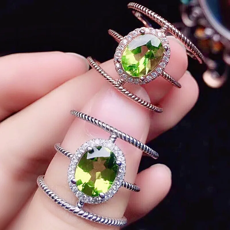 Натуральный настоящий Зеленый Перидот регулируемое большое кольцо 2 карата