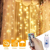 led curtain lights usb string lights 3m x 3m 300 led with remote control starry fairy lights for wedding bedroom christmas