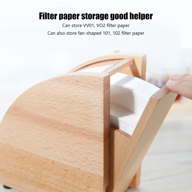 Держатель для фильтров кофе TTLIFE деревянный диспенсер с акриловой крышкой и