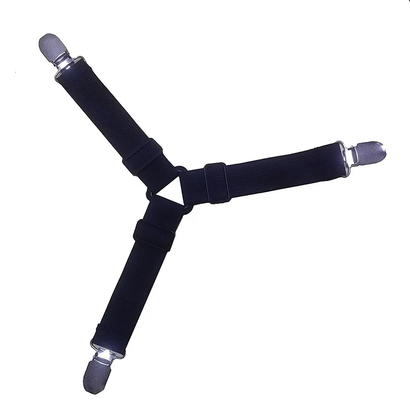 1pc Black Черный 4 шт регулируемая кровать простыни зажимы крышка Захваты держатель матрас одеяло застежка ремни крепления нескользящий ремень - Цвет: 1pc Black