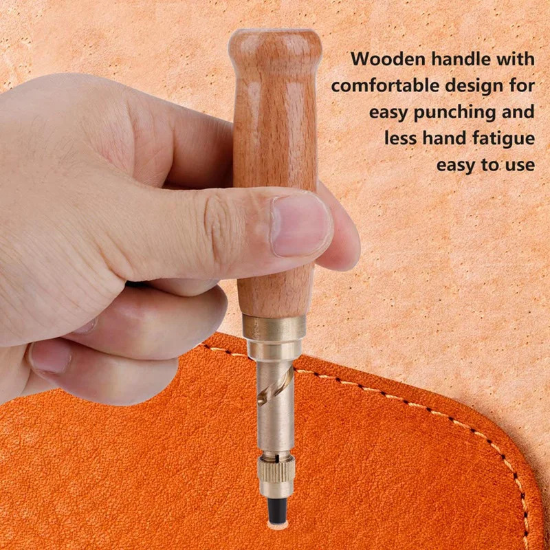 

Punch Tool Leather Strap Watch Band Belt Eyelet Tool Hole Punch Revolving Hand Puncher for Leather Saddle Watch Strap