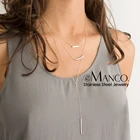E-Manco ожерелье-чокер с имитацией жемчуга для женщин многослойное ожерелье для женщин длинное ожерелье из нержавеющей стали ювелирные изделия