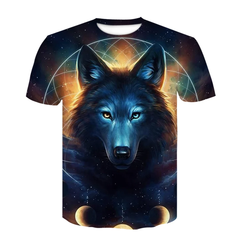 

2020 New Summer 3d Men's T-shirt Wolf 3d Printed Animal T-shirt Men Cool T-shirt Fashion All-match Men's Short Sleeve Top