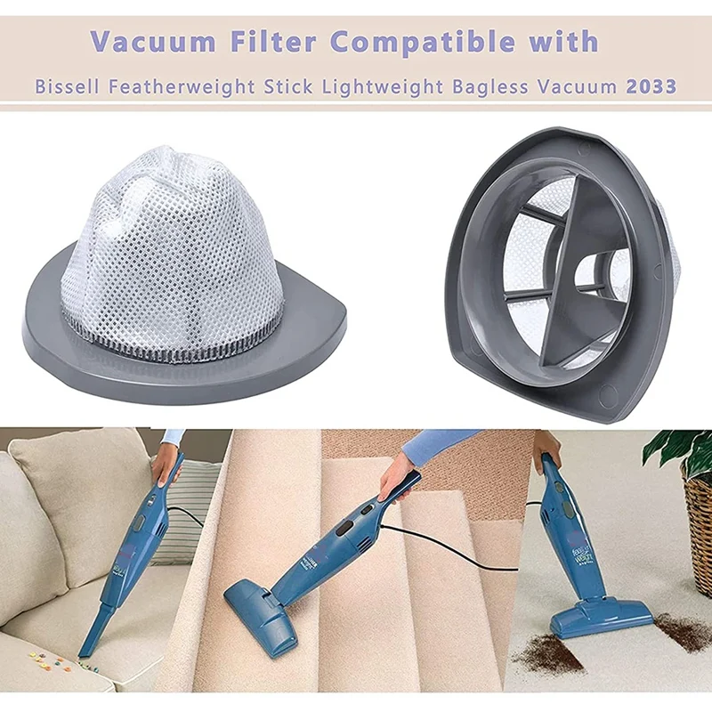 

HOT-2033 Vacuum Filter Replacement Compatible for Bissell Featherweight Stick Lightweight Bagless Vacuum Series 1611508