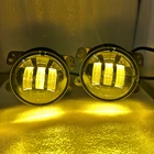 Противотумансветильник фары для Jeep Wrangler JK 2007-2017, 4 дюйма, янтарно-желтые светодиодный Противотуманные фары для трактора, лодки, противотуманные фары для внедорожников, противотумансветильник фары для переднего бампера