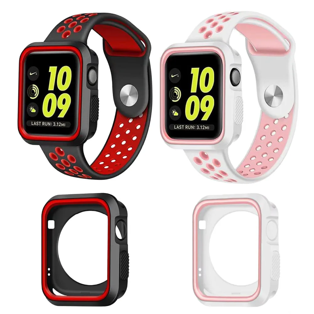 Besegad мягкий силиконовый защитный чехол-бампер для Apple Smart Watch iWatch серии 1 2 3 38 мм 42