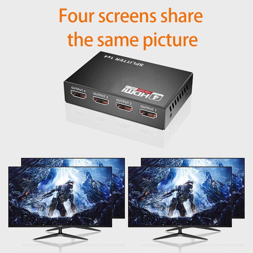 3D 1080p HDMI Divisor HDCP 1 em 4 усилитель сигнала 1x4 дикозырек аудио прерыватель адаптер