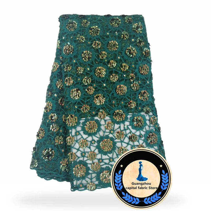 Новое Африканское кружево ткань французское клетчатое зеленая оснащена