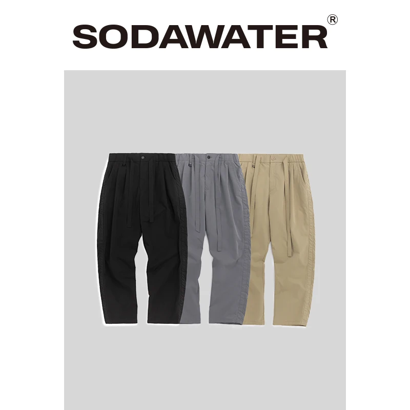 Мужские брюки-карго SODAWATER свободные уличные штаны с эластичным поясом модель 3062S20