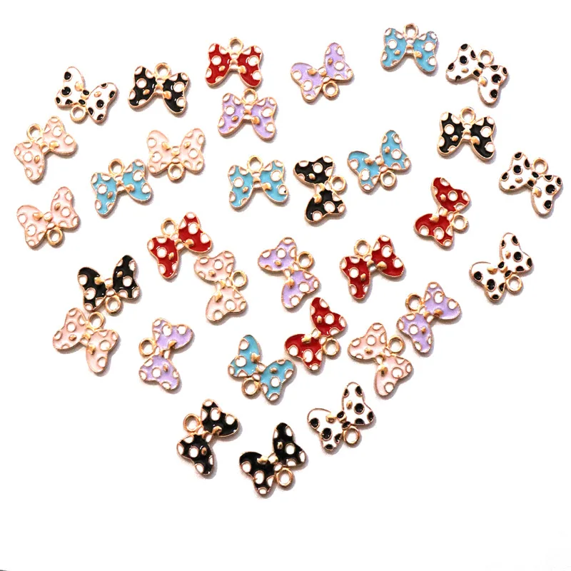 

20 Spotted Butterfly Charm Pendant 15*11mm Goldtone Butterfly Perfect for Jewelry Making Dot Charm Mini Butterfly S28