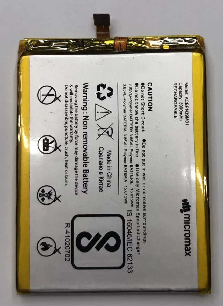 Оригинальный 3900 мАч/15.015Wh 3 85 V ACBPN39M01 Батарея для Micromax Canvas сок 4 Q465 литий ионные