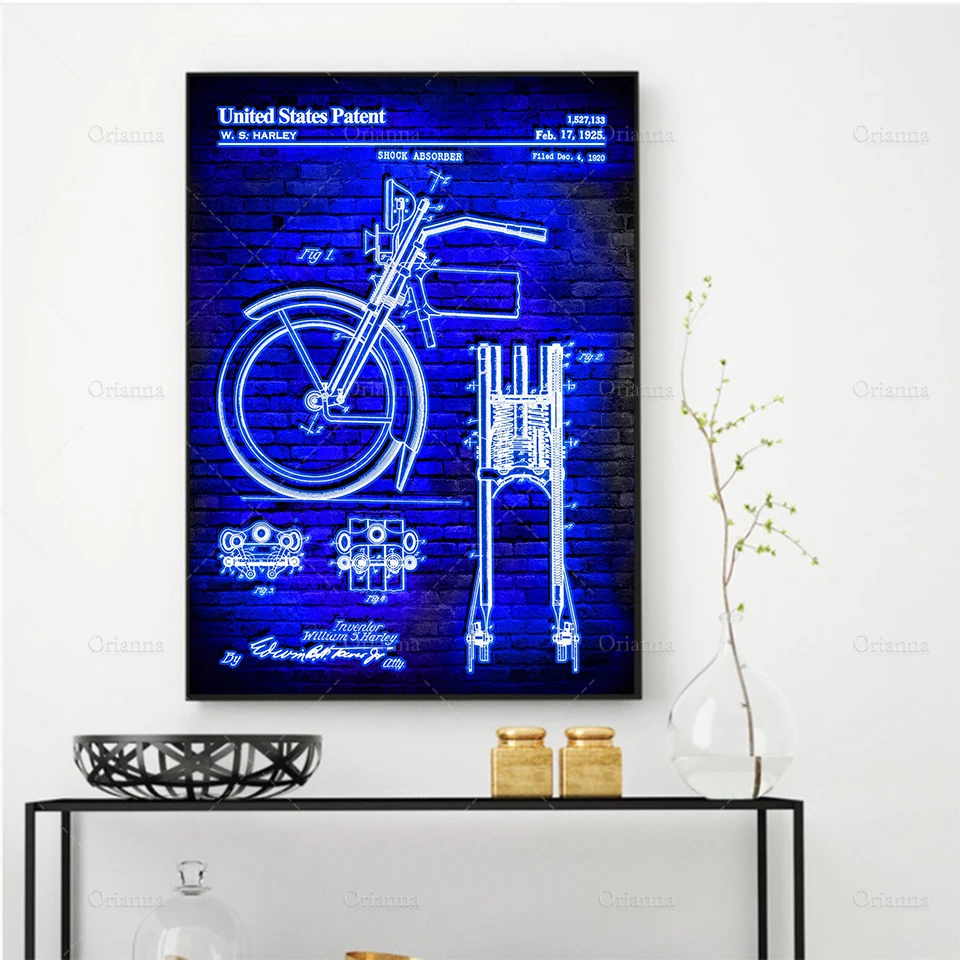 

Wall Art Canvas Painting Poster Creative 1925 Shock Absorber Abstract Print Modular Pictures Bedroom Living Room Home Decorative