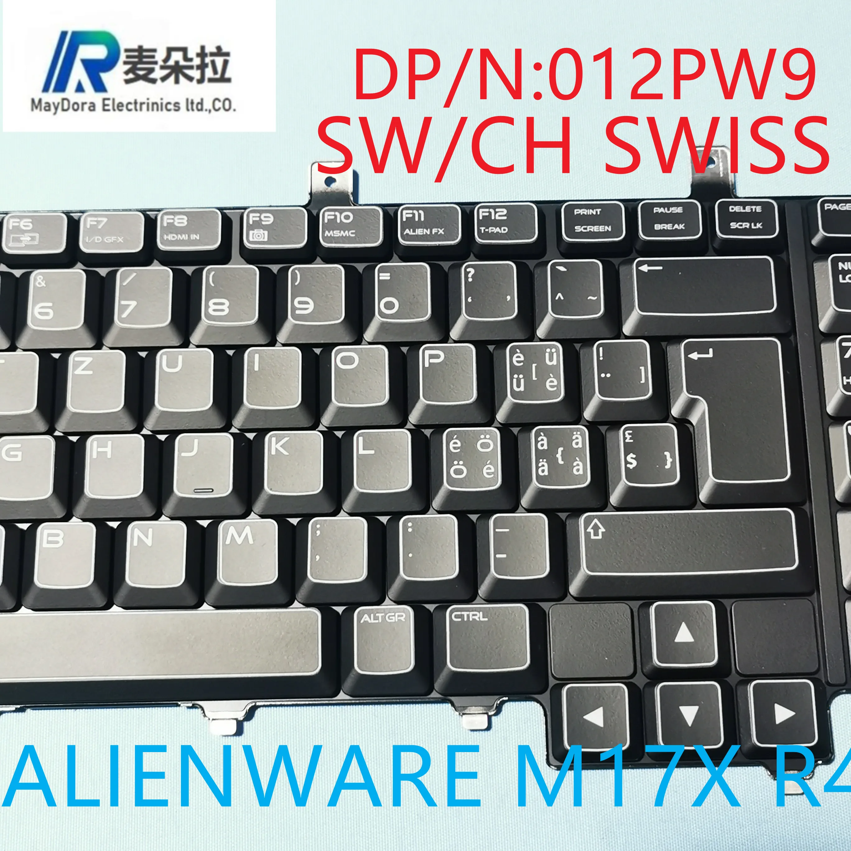 Клавиатура SW/CH RGB для ноутбука DELL ALIENWARE M17X R4 M18X R2 с зеленой лентой 012PW9 | Компьютеры и