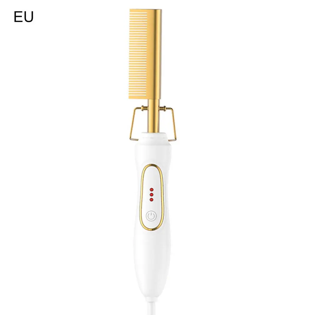 

Electric Hot Comb Hair Straighter Portable High Heat Flat Irons Straightening Brush Wet Curl And Dry Use For Hair Salon