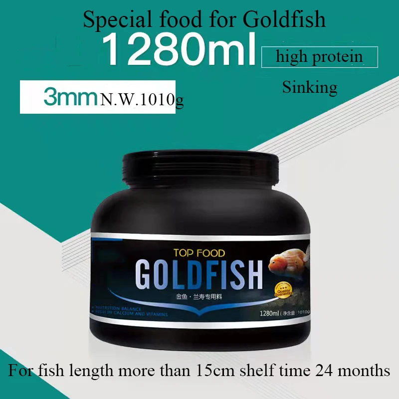 

Корм для золотых рыбок Top Food 1280 мл N.W.1010g, аквариум, погружной корм для золотых рыбок, диаметр мм, корм для рыб длиной более 15 см