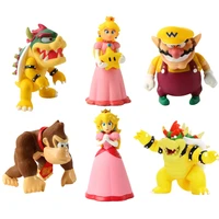 6 styles genuine super mario warui peach princess luigi donkey kong koopa pvc game toy action figures model kids birthday gift