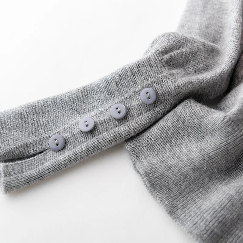 Женский свитер с высоким воротом BARESKIY тонкий кашемировый для похудения короткий