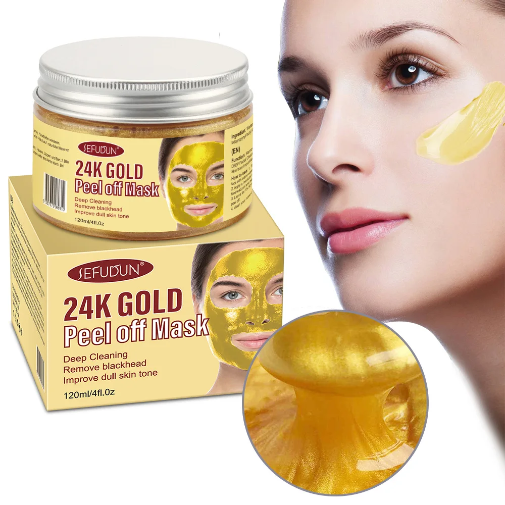 

24K Gold Peel Off Mask Deep Cleaning Remove Blackheads Acne Improve Skin Whitening Anti-Aging Lift Tighten Facial Mask Skincare