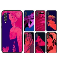 sexy lips hot girl silicone cover for samsung a90 a80 a70s a50s a40s a30s a20e a20s a10s a10e black soft tpu phone case