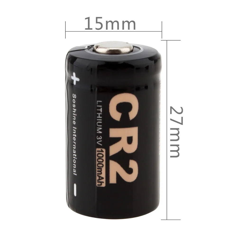 2 шт./компл. Soshine 3V 1000mAh CR2 литиевая батарея li-ion неперезаряжаемая для светодиодных