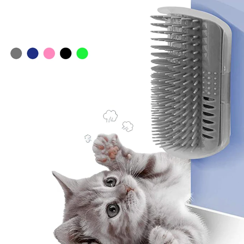 

Cat Self Groomer Brush Cat Toy Corner Tickler with Catnip Cats Dog Hair Removal Comb Pet Massage Grooming Tool Hair Trimmer