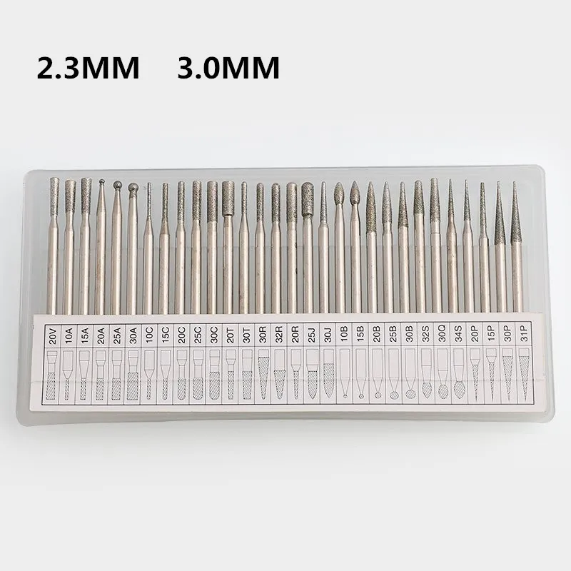 30 шт./компл. Алмазная насадка для дрели игловидный наконечник шлифовальный сплав