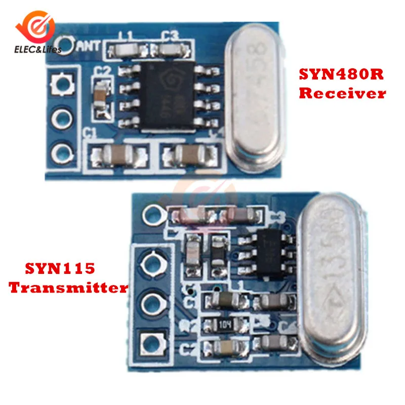 

2Pcs 433MHZ Wireless SYN480R Receiver Board Module + SYN115 Transmitter Board Module