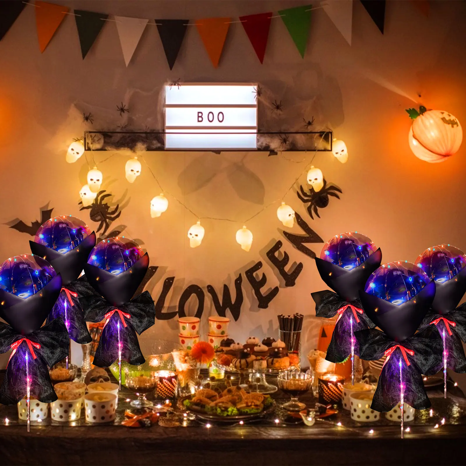 

New Halloween Party Flag Decoration Balloon Halloween Bat Pumpkin Theme Inflatable Balloon Cartoon Gift Toy Balloon Decoration