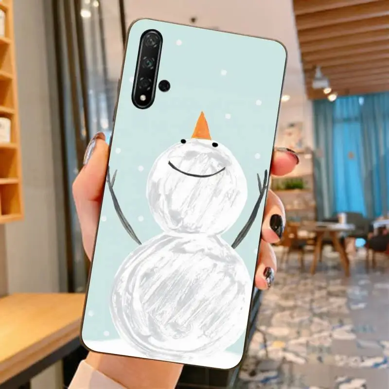 Чехол FHNBLJ для huawei nova 2 i plus 3 E 4 5 pro 6 SE 5g с рождественской улыбкой и снеговиком зимний